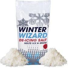 Winter Wizard 10kg White De-Icing Salt Clean Rock Grit Driveway Path Ice Melt