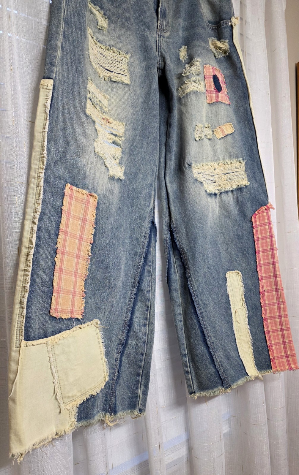 Oli and Hali Patchwork Wide Patch Straight Leg De… - image 2