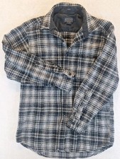 Pendleton Lodge Shirt Drummond Tartan Mens Wool Flannel Large Black Gray READ