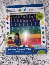 Learning Resources Rainbow Fraction Tiles Set 53 Pieces Ages 7 Guide