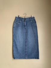 Vintage Christopher  Banks Skirt Womens 8 Blue A-Line Midi Denim Jean 90s
