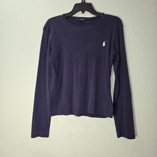 Vintage Ralph Lauren Blue Longsleeve Shirt 100 Cotton sz L