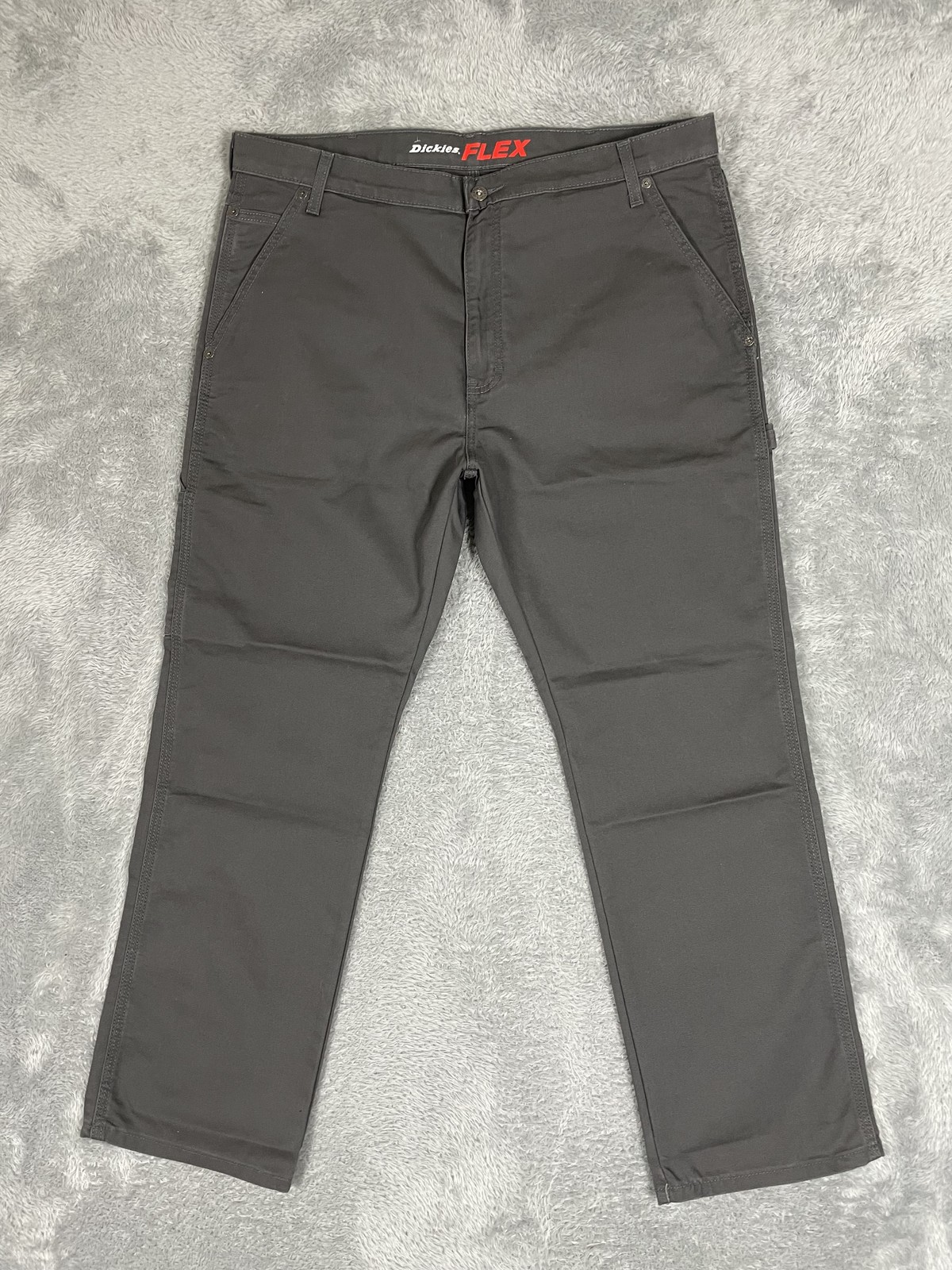 Dickies Flex Mens 38x30 Gray Work Pants with Carpenter Pockets