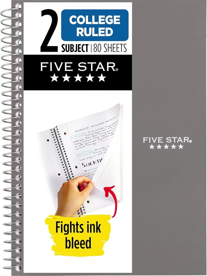 Cuaderno Espiral, 2 Temas, Papel Reglado Universitario, 6" x 9-1/2", 80 Hojas, Lucha... Foto 2 de 4