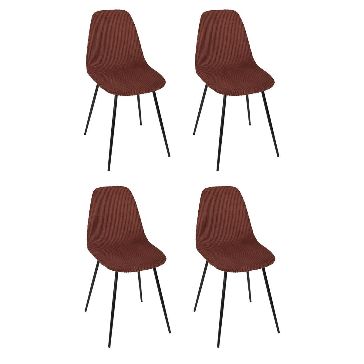 Chaises en velours côtelé terracotta Scott pour salon chaleureux