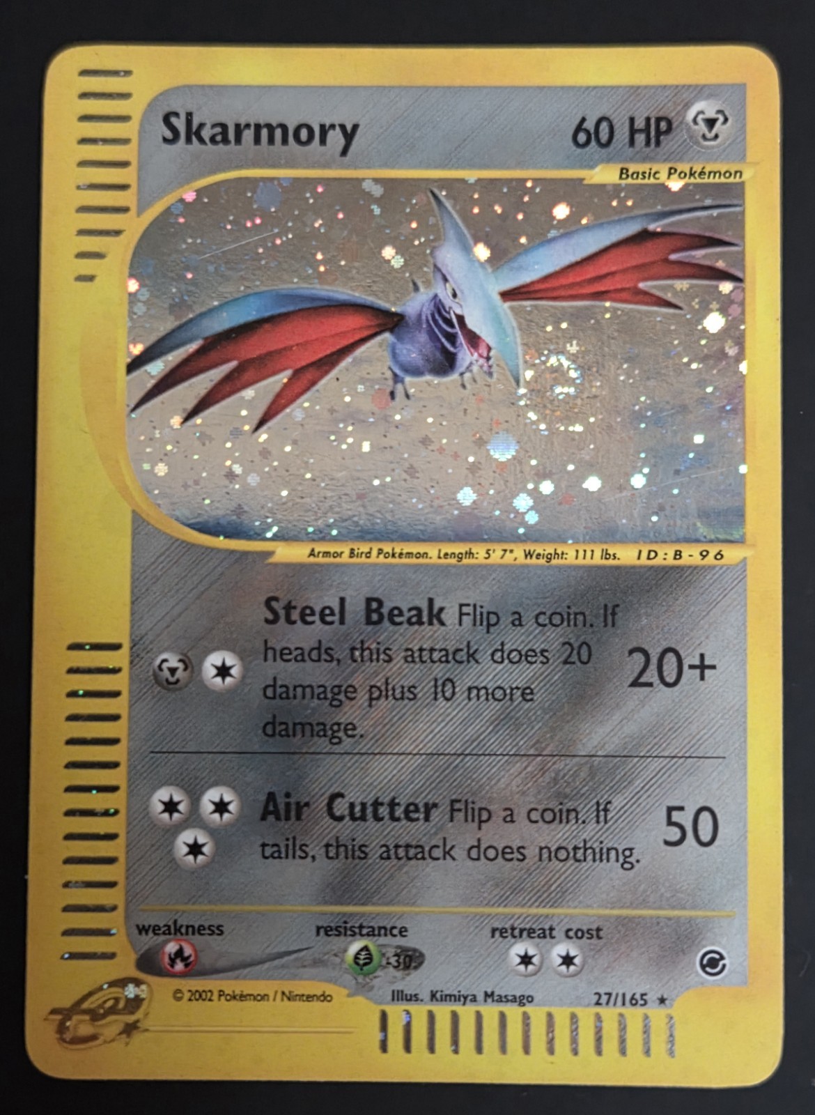 Skarmory #27 Holo Rare Pokémon Card From The 2002 Expedition Base Set. NM