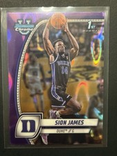 Topps 2024-25 Bowman University Chrome Sion James Purple Lava Refractor Duke #63