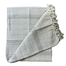 100% cotton handloomed striped bedspread pastel natural colour throw 180 x 230cm