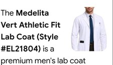 New Lab Coat, The Medelita Vert Athletic Fit Style EL21804 Mens Premium XL