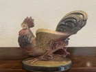 Vintage Hull USA Rooster Planter #53 Red & Green 1950’s Farmhouse Chicken