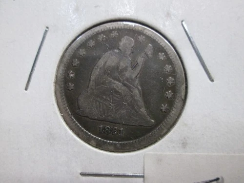 1861 US SEATED LIBERTY QUARTER