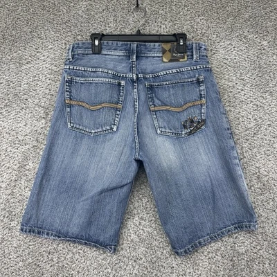 Vintage 90s Pepe Denim Shorts Men's 34 Light Wash Baggy Embroidered Y2K Hip Hop - Image 1 of 4