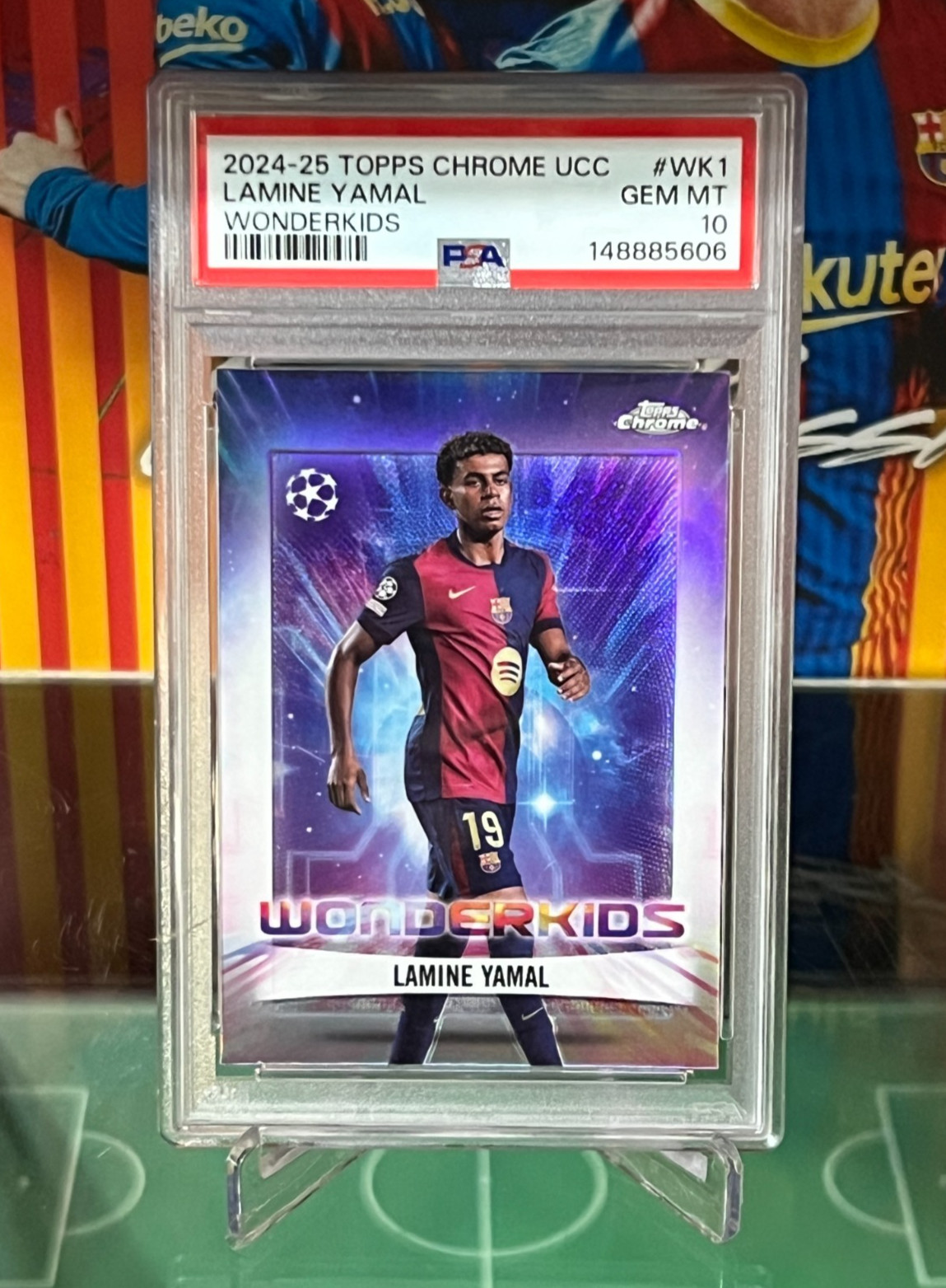2024-25 Topps Chrome UCC Lamine Yamal Wonderkids #WK-1 PSA 10 view 5