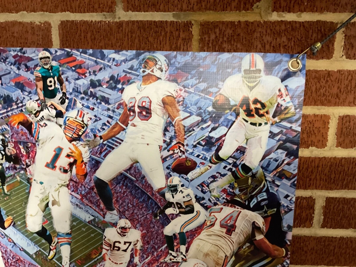 Sale 28x19 MIAMI DOLPHINS Vinyl POSTER Larry Csonka Dan Marino