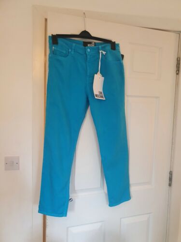 Bnwt New Moschino Jeans 28 inch  Ladies Turquoise Blue Italian  - Picture 1 of 3