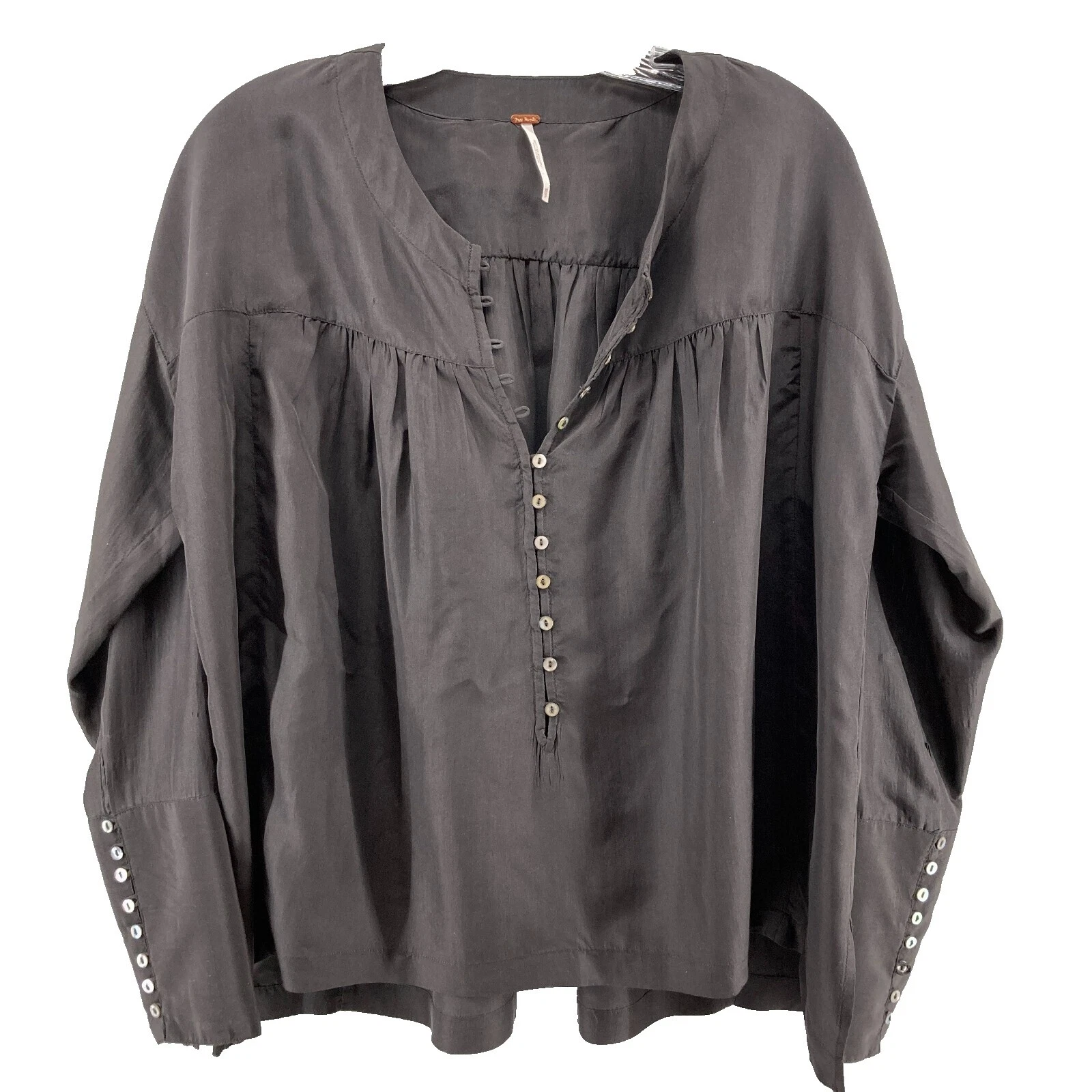 Patrón sólido Free People Seda Tops para mujer