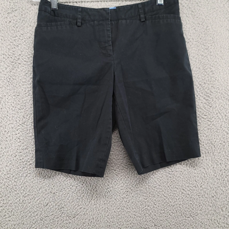 Simply Vera Wang shorts womens 4 black chino pockets flat front Low Rise - Image 2 of 4