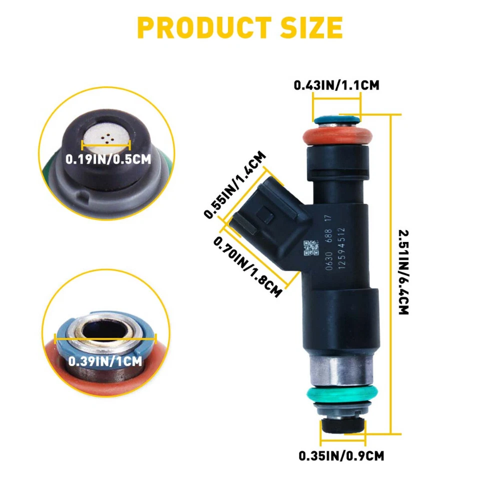 Inyector de combustible 8 piezas OE#12594512 para 07-09 Chevrolet Express 1500 GMC Sierra Yukon Foto 2 de 4