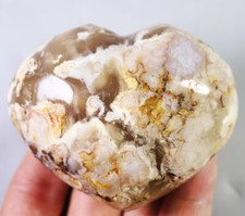 287 g Natural Cherry Blossom Agate Quartz Crystal Heart Reiki Stone Madagascar