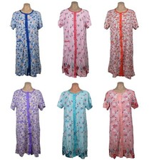 Women's Floral Nightgown Short Sleeve Button Down Pajama M-3XL 1867 New