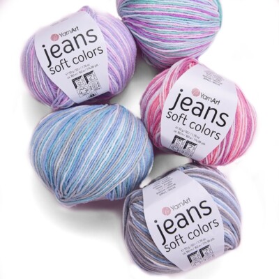 Yarn YarnArt Jeans Soft Colors cotton yarn print cotton yarn