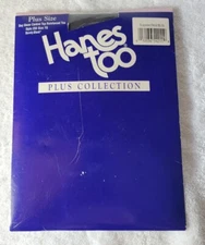 Hanes Too Plus Collection Plus Size 1Q Pantyhose Barely Black E55 NWT 