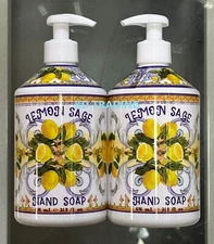 (2-Pack) HOME & BODY ~ LEMON SAGE Cleansing HAND SOAP Wash ~ MADE IN USA