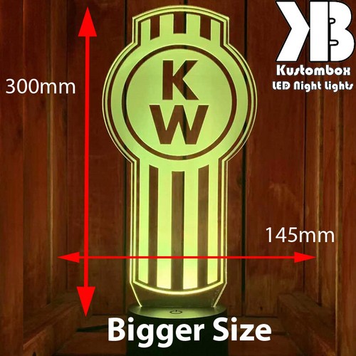 KENWORTH TRUCK PERSONALISED 3D LED Night Light 7 Colour Changing Mancave Lamp - Picture 2 of 22
