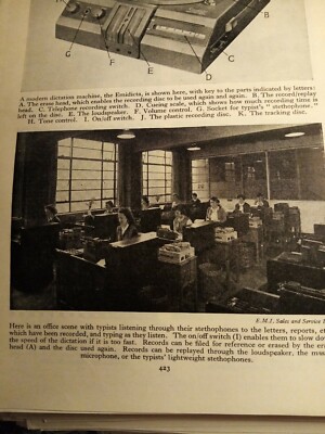 El10 Ephemera 1958 Bild e m I Verkauf Büro Szene 