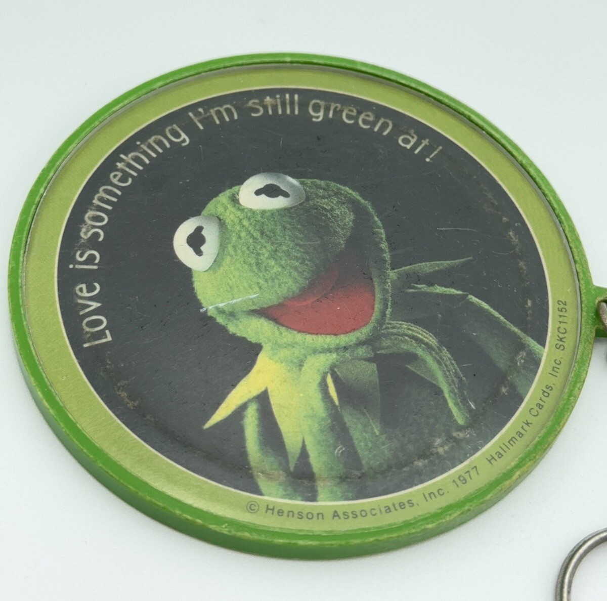 Vintage Hallmark Kermit Frog Keychain Key Ring Henson 1977 4.5