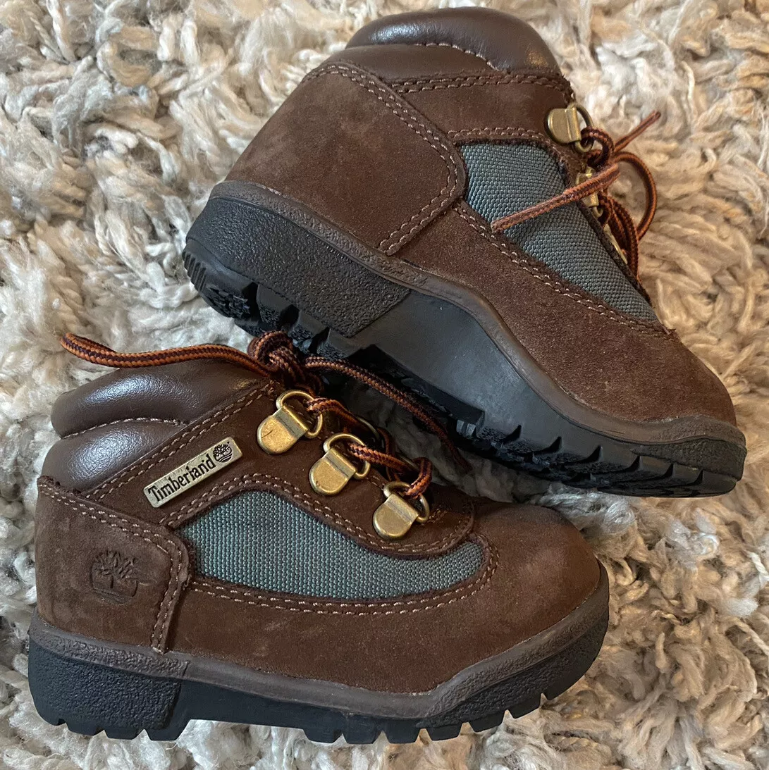 Timberland Toddler Field Boots Brown/Green Beef and Broccoli