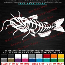 - Catfish Skeleton look Left Boat Lake River Car USA Truck Sticker Vinyl Decal
