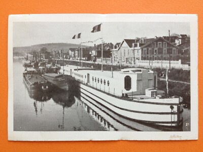 Old postcard 78 - CONFLANS Ste HONORINE Le Bateau '' Je SERS'' Mutual Social BATELIÈRE 