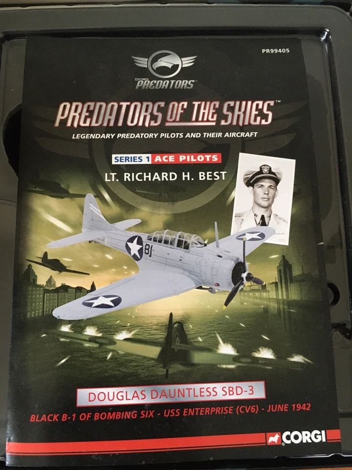 Rare MINT 1:72 Corgi PR99405 Douglas SBD-3 Dauntless USN VB-6 Black B1 June 1945 - Image 4 of 4