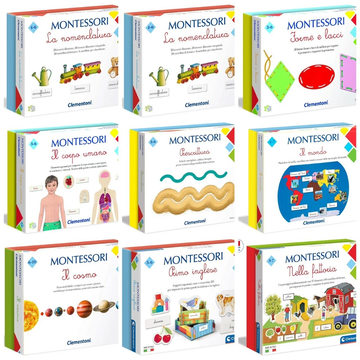 Giochi Educativi Bambini Montessori da 2 - 7 Anni Clementoni