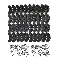 40 Pcs Rubber Heel Plates Shoe Boots Sole Heel Repair Pads Replacement w/ Nails