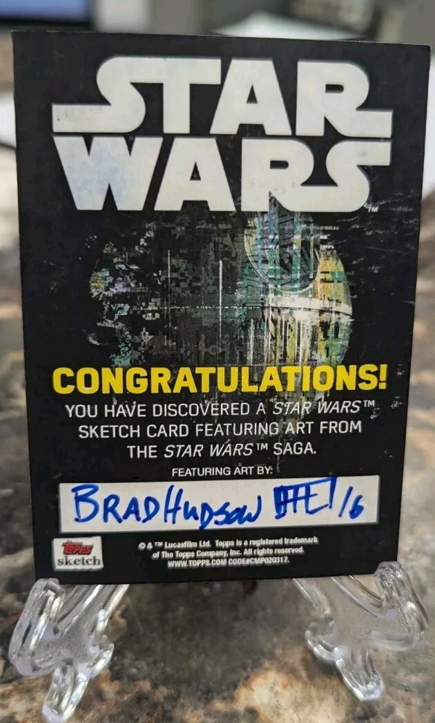 Topps Star Wars Darth Vader Artist Signed Sketch Card 1/1 Signed