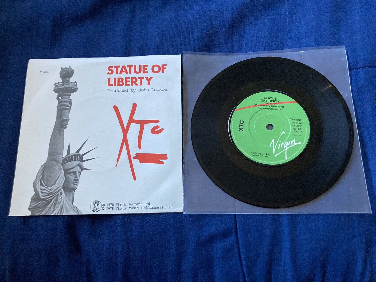 XTC- Statue Of Liberty UK 7”/Hang On To The Night VS201 1978 Very Nice Copy!!
