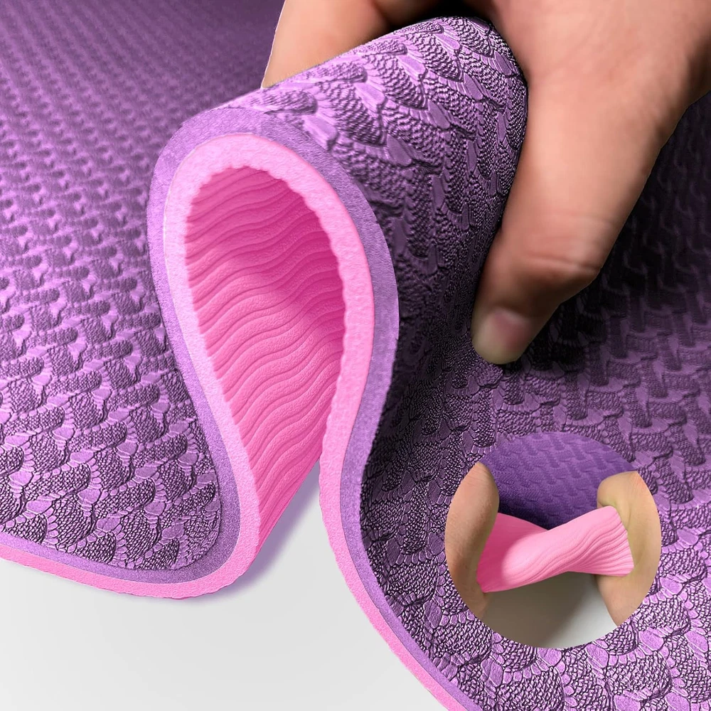 Non-slip 8mm thick TPE eco-friendly yoga mat for exercise