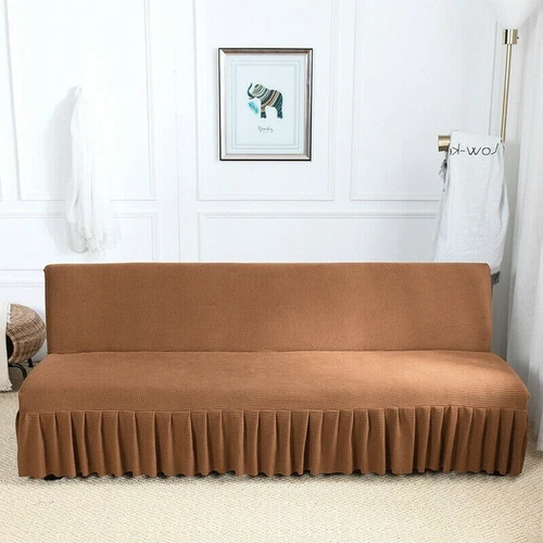 Stretch Armlos Schlafsofa Bezug Futon Schonbezug Rock Voll Faltbar Elastisch 8 Farben - Bild 21 von 35