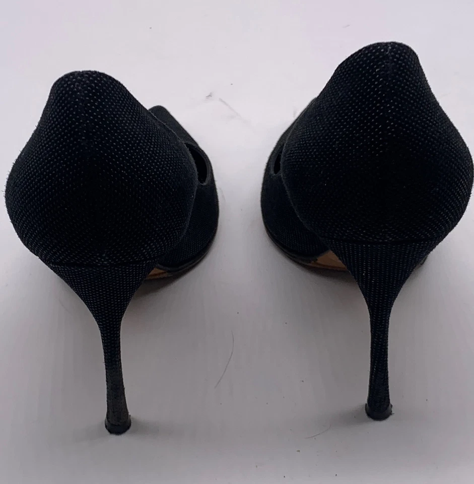 Sergio Rossi Mujer Negro Cuero Texturizado Punta Tacón Alto Talla 36 EE. UU. 6 Foto 4 de 4