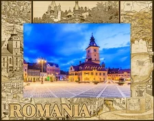 Romania Laser Engraved Wood Picture Frame Landscape (3 x 5)