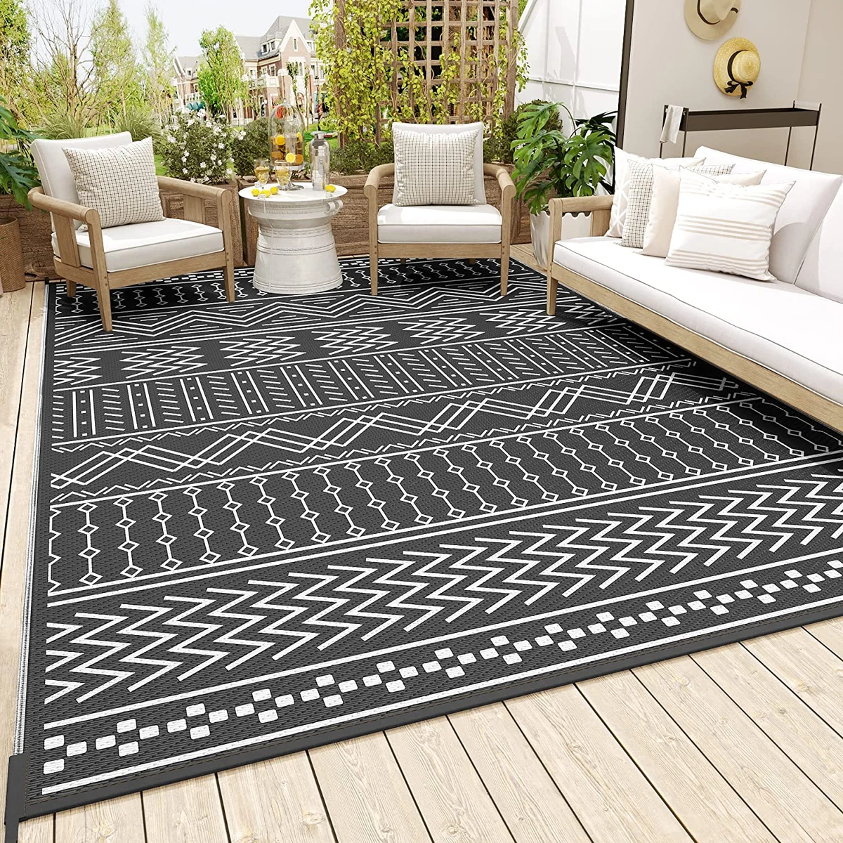 Outdoor Rug Carpet Waterproof 8X10Ft Patio Rug Mat Indoor Outdoor