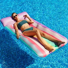 PARENTSWELL Oversized Pool Floats 72" X 38", X-Large, Fabric-Covered Pool Float 