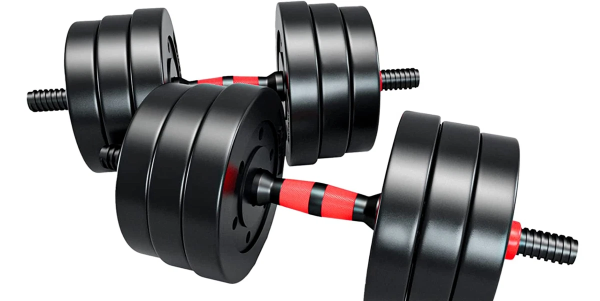 20kg Dumbbells Barbell Set with Connecting Rod Adjustable Dumbbell