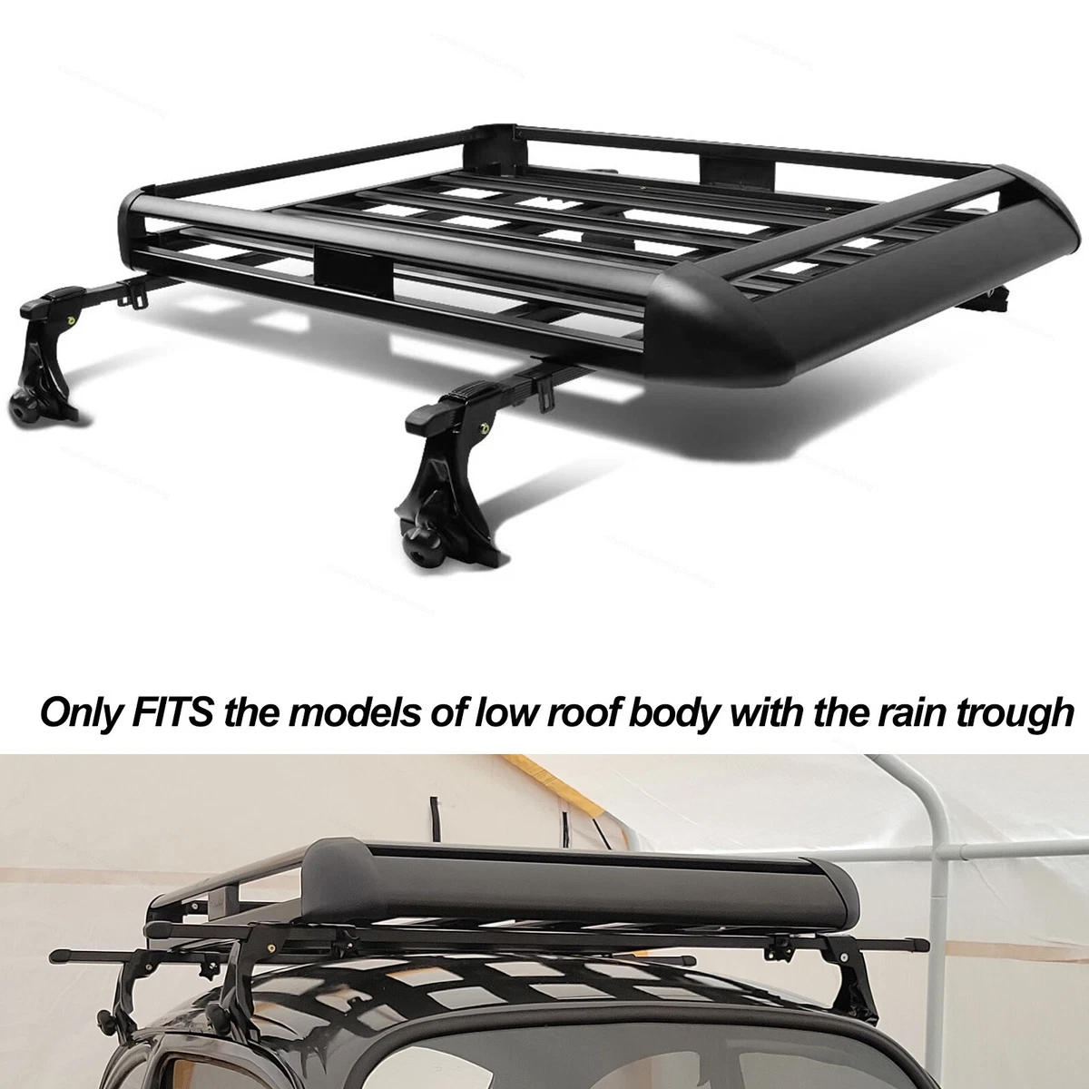 Universal Roof Rack Car Luggage Cross Bar Aluminum with Bars 50 X 38  Basket