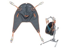 Patient Lift Sling for Home Use, Padded U-Sling with Adjustable Head Support. M