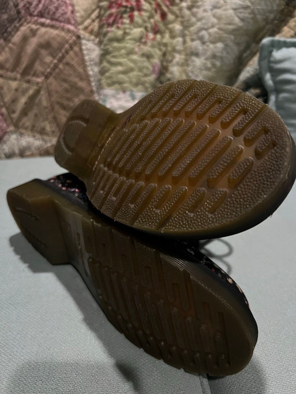 Women's Dr. Martens Black Multi-color Floral Lace Up Boots (Size 7) thumbnail 6