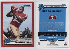 2019 Panini Donruss Rated Rookie Press Proof Red Deebo Samuel #317 Rookie RC
