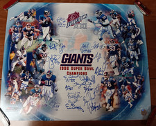 1986 NY Giants Super Bowl Champions Team Signed Photo 40+ Autos